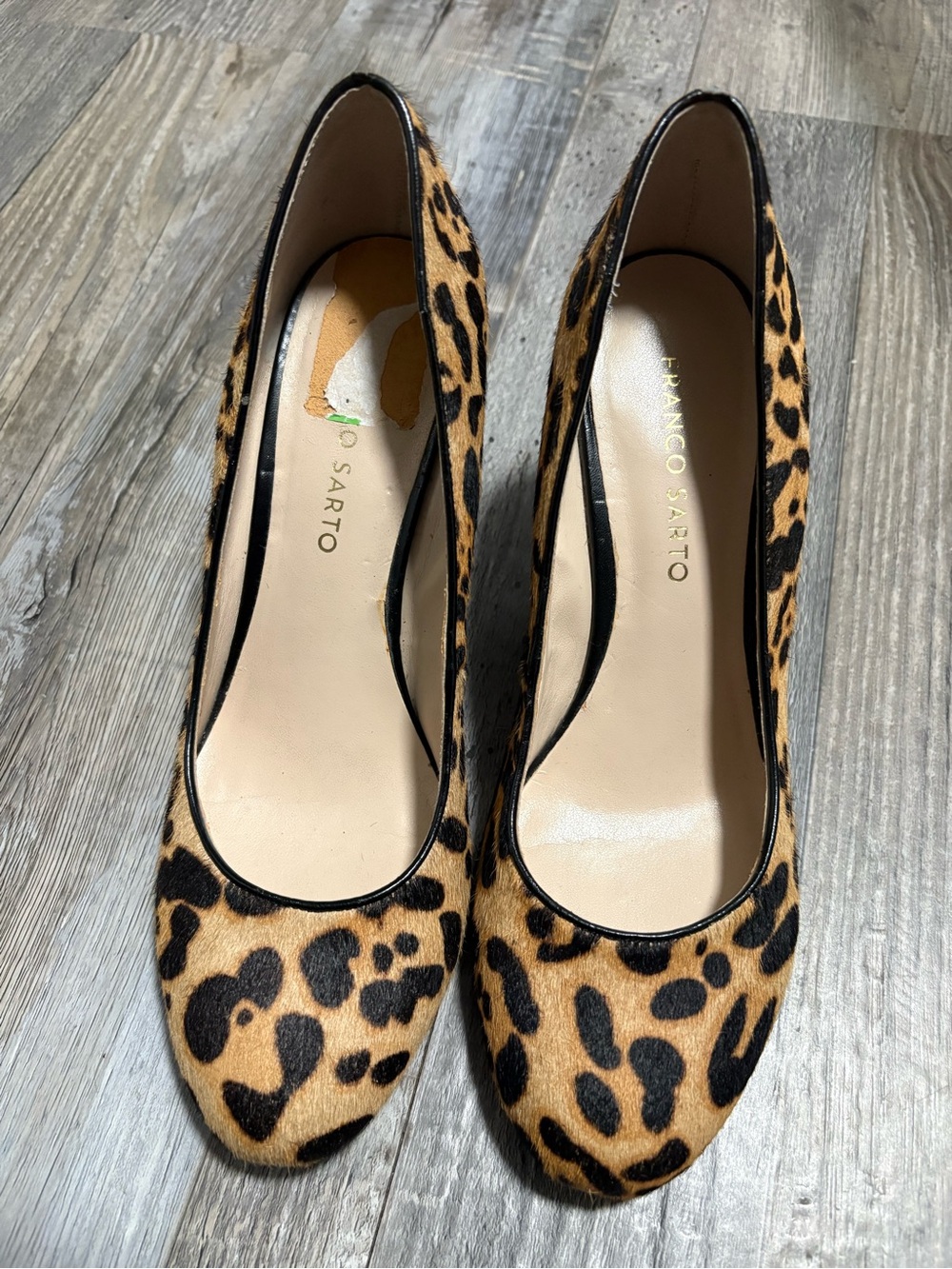 Franco Sarto Leopard-Print Pump in Tan and Black